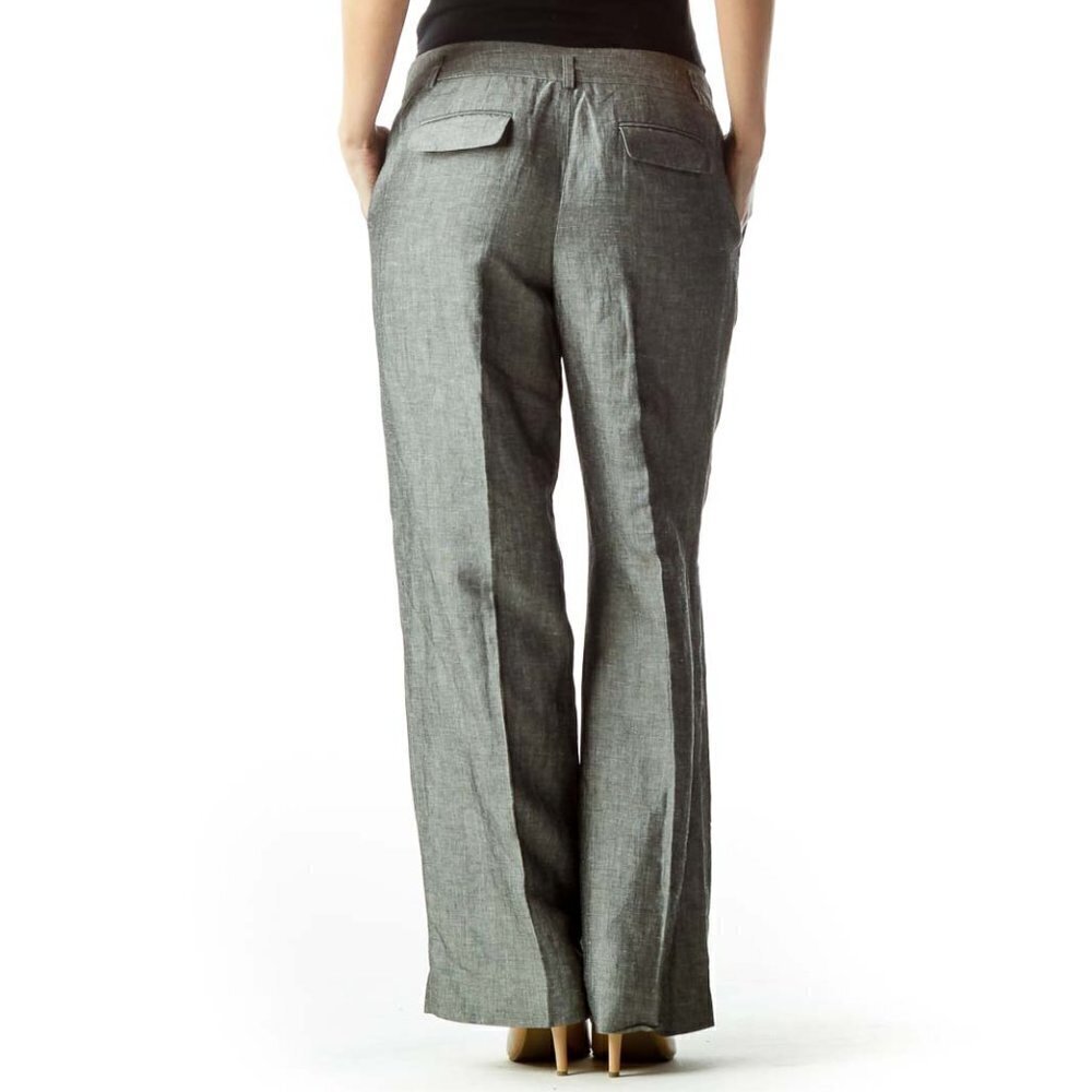 LOFT Gray Pleated Straight Leg Pants - Picture 3 of 3